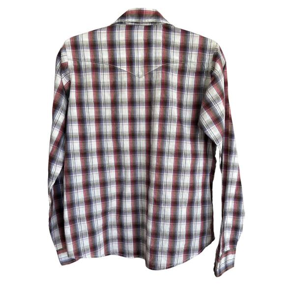 Wrancher by Wrangler Women's Purple Plaid Pearl Snap Western Shirt Size Large - Picture 4 of 4